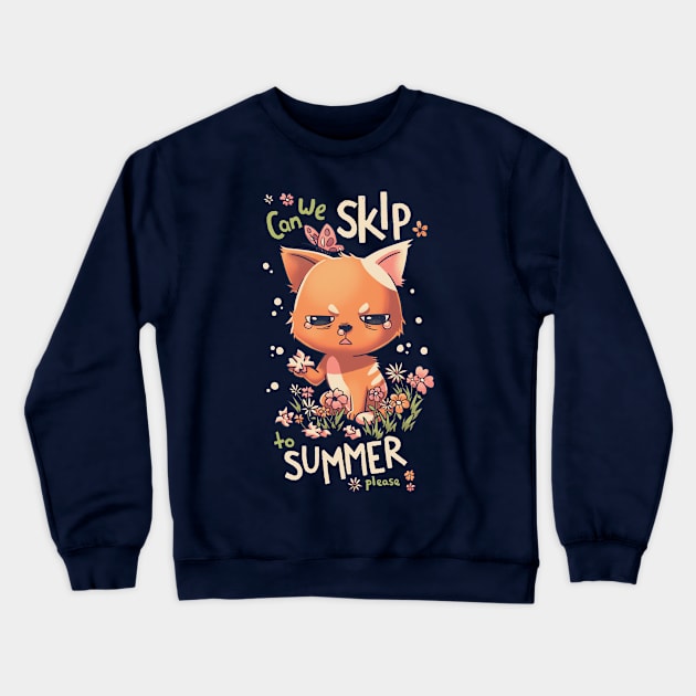 Skip Spring Allergic Cat Crewneck Sweatshirt by Geekydog